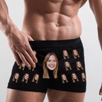 Caleçon Homme Photo Funny Face Personnalisé Caleçon Homme Anniversaire Saint-Valentin Cadeau pour Lui