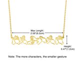 Personalised British Sign Language Necklace with Fingerspelling Name Charm Heartwarming Gift for Hearing Impairment BSL Interpreter Teacher