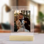 Personalized Wedding Memories Photo LED Acrylic Plaque with Text and 4 Adjustable Color Wedding Gift for Newlyweds