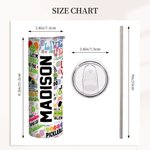 Henkilökohtainen Pickleball Värikäs nimi 20oz Skinny Tumbler oljen kanssa puhdistus harja Syntymäpäivä lahja Pickleball Fan Sport Lover