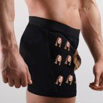 Caleçon Homme Photo Funny Face Personnalisé Caleçon Homme Anniversaire Saint-Valentin Cadeau pour Lui