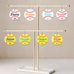 Personalisierte Runde Baseball Softball hölzerne Ohrringe mit Namen und Nummer Geburtstag Jahrestag Geschenk für Sportliebhaber