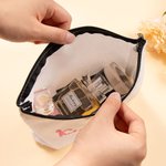 Bolsa de maquillaje de lona personalizada con nombre de purpurina Accesorio de viaje portátil Regalo de boda de cumpleaños para mujer