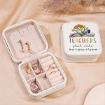 Boîte à Bijoux Portable Personnalisée avec 1-6 Fleurs de Naissance Cadeau de Remerciement Fête de l'Enseignant pour Professeur