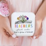 Boîte à Bijoux Portable Personnalisée avec 1-6 Fleurs de Naissance Cadeau de Remerciement Fête de l'Enseignant pour Professeur