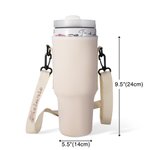 Personalised Water Bottle Carrier Bag for 40oz Stanley Tumbler with Embroidered Name and Letter Pendant Travel Accessories Birthday Gift for Her