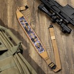 Personalized Adjustable Camo Hunting Sling Shoulder Strap with Embroidery Text and Metal Swivels Practical Gift for Hunter