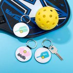 Personalisierte Multi-Color PU Leder Pickleball Schlüsselanhänger mit Namen Geburtstag Geschenk für Sportliebhaber