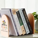1 Paire de Serre-livres en Bois Personnalisée avec Fleur de Naissance Cadeau Remerciement Rentrée pour Professeur