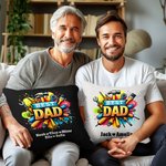 Personalized Best Dad Repair Tool Throw Pillow Cover with 1-8 Kid Names Father's Day Birthday Gift for Dad Grandpa