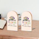1 Paire de Serre-livres en Bois Personnalisée avec Fleur de Naissance Cadeau Remerciement Rentrée pour Professeur