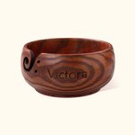 Personalisierte handgefertigte hölzerne Häkeln Stricken Garn Schüssel mit Deckel und eingravierten Namen Geschenk für Mama Oma Craft Lovers