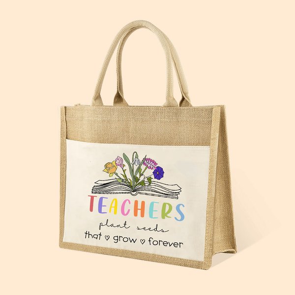 Teachers Plant Seeds Jute Bag Birth Flowers