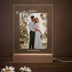Personalized Wedding Memories Photo LED Acrylic Plaque with Text and 4 Adjustable Color Wedding Gift for Newlyweds