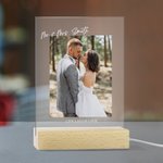 Personalized Wedding Memories Photo LED Acrylic Plaque with Text and 4 Adjustable Color Wedding Gift for Newlyweds
