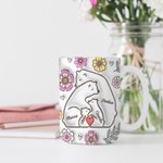 Personalized 3D-effect Floral Hugging Bears Mug with 2-9 Names Father's Day Birthday Gift for Family