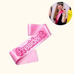 Personalized Pink Curved Font Glitter Sash with Name Bachelorette Wedding Birthday Party Decoration Gift for Fashion Doll Fan