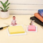 Personalized White Acrylic Sticky Note Holder with 100pcs Sticky Notes and 1-3 Photo Toppers Birthday Gift for Teacher Colleague Classmate