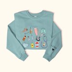 Personalised Multicolor Medical Instrument Pattern Design T-Shirt Sweatshirt with Text Nurse Graduation Birthday Gift for Nurse Doctor