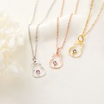 Collier Minimaliste en Silhouette de Chat Personnalisé avec Pierre de Naissance Cadeau d'Anniversaire pour Amoureux des Animaux de Compagnie