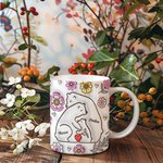 Personalized 3D-effect Floral Hugging Bears Mug with 2-9 Names Father's Day Birthday Gift for Family