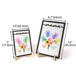 Personalisierte Aquarell Sonnenblume Hand drucken Blumenstrauß hölzerne Plakette mit 1-8 Kindernamen Muttertag Geburtstag Geschenk für Mama Oma