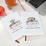 Personalized Teachers Plant Seeds That Grow Forever Leather A5 Lined Notebook with 1-6 Birth Flower Graduation Appreciation Gift for Teacher