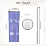 Personalized Last Toast On The Coast 20oz Skinny Tumbler with Name and Straw Beach Party Wedding Gift for Bridesmaid