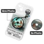 Coque iPhone Personnalisée avec 2 Photos en Disques CD Remplaçables Cadeau Anniversaire pour Amateur de Disque de Musique
