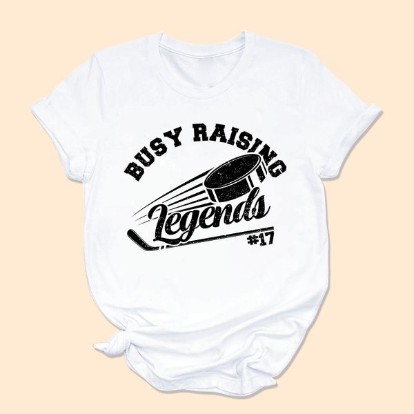 T-shirt 100% Coton Personnalisé avec Numéro Cadeau d'Anniversaire pour Maman de Hockey sur Glace