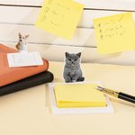 Personalized White Acrylic Sticky Note Holder with 100pcs Sticky Notes and 1-3 Photo Toppers Birthday Gift for Teacher Colleague Classmate