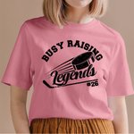 Personalisierte Busy Raising Eishockey 100% Baumwolle T-Shirt mit Nummer Geburtstag Jahrestag Geschenk für Eishockey Mama