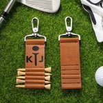 Personalised Monogram Golf Bag Tag Tee Holder with 5 Tees Golf Accessory Father's Day Birthday Gift For Golf Lover
