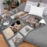 Personalized Snuggle This Blanket And Think Of Me Pet 8 Photos Soft Blanket with Name Birthday Memorial Gift for Pet Lover