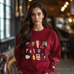 Personalised Multicolor Medical Instrument Pattern Design T-Shirt Sweatshirt with Text Nurse Graduation Birthday Gift for Nurse Doctor