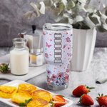 Personalized Pink Cartoon Girl Floral Butterfly 30oz Tumbler with Name Birthday Bridesmaid Gift for Women