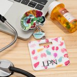 Personalized Anatomical Heart Brain Lungs Retractable Badge Reel with Name Charm and Badge Buddy Gift for Nurse Doctor Medical Student