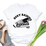 Personalisierte Busy Raising Eishockey 100% Baumwolle T-Shirt mit Nummer Geburtstag Jahrestag Geschenk für Eishockey Mama