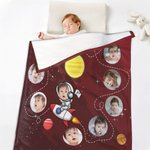 Coperta morbida personalizzata con 12 foto Nome Primo compleanno Regalo per la festa del bambino