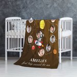 Coperta morbida personalizzata con 12 foto Nome Primo compleanno Regalo per la festa del bambino