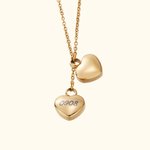 Personalised Engraved Double Heart Ashes Urn Pendant Necklace with Name Cremation Funeral Jewellery Keepsake Memorial Gift for Women