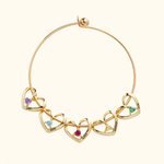 Personalized 1-12 Heart Shape Charms Family Bangle with Engraved Names and Birthstones Mother's Day Birthday Gift for Women