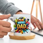 Personalised Best Dad Repair Tool Design Ceramic Mug with 1-8 Kid Names Father's Day Birthday Gift for Him