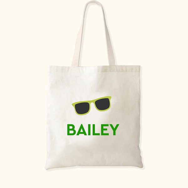 Personalizada Playa Divertidas Gafas de Sol Coco Palma Lienzo Bolsa de Tote con Nombre Gran Capacidad Viaje Vacaciones Regalo para Mujeres