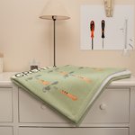 Personalised We Love Building Memories Blanket with Hammer Footprint Father's Day Birthday Gift for Dad Grandpa