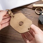 Personalized Instrument Accessory Drum Tuning Key Holder Leather Keychain with Engraved Initial Music Festival Birthday Gift for Drummer Music Lover