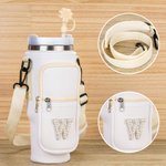Perla personalizzata iniziale Bottiglia d'acqua Borsa Pouch per 40 oz Stanley Tumbler con cinghia regolabile e topper di paglia Regalo di compleanno p