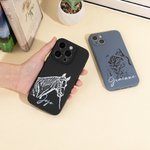 Personalised Sketch Drawing Pet Portrait Photo Silicone Phone Case for iPhone with Name Birthday Memorial Gift for Pet Lovers