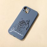 Personalised Sketch Drawing Pet Portrait Photo Silicone Phone Case for iPhone with Name Birthday Memorial Gift for Pet Lovers