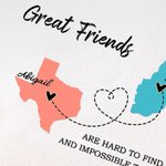 Personalized State to State Map Make Up Bag with Names Graduation Friendship Long Distance Gift for Family Friend